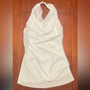 Balara White Mesh Cowl Neck Halter Dress New Never Worn